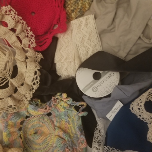 Assorted Lace and Crochet Doilies ribbon craft supplies scarf sewing bundle - Picture 1 of 10